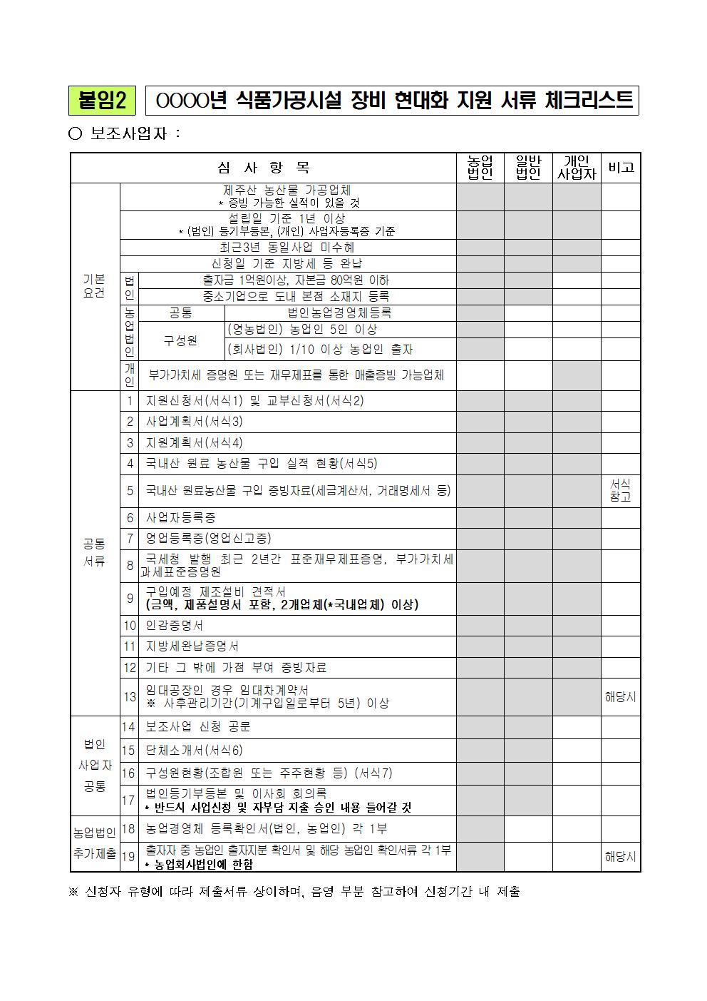 2023 식품가공시설 장비 현대화 지원사업 지원계획(3차)(2023.4월)007