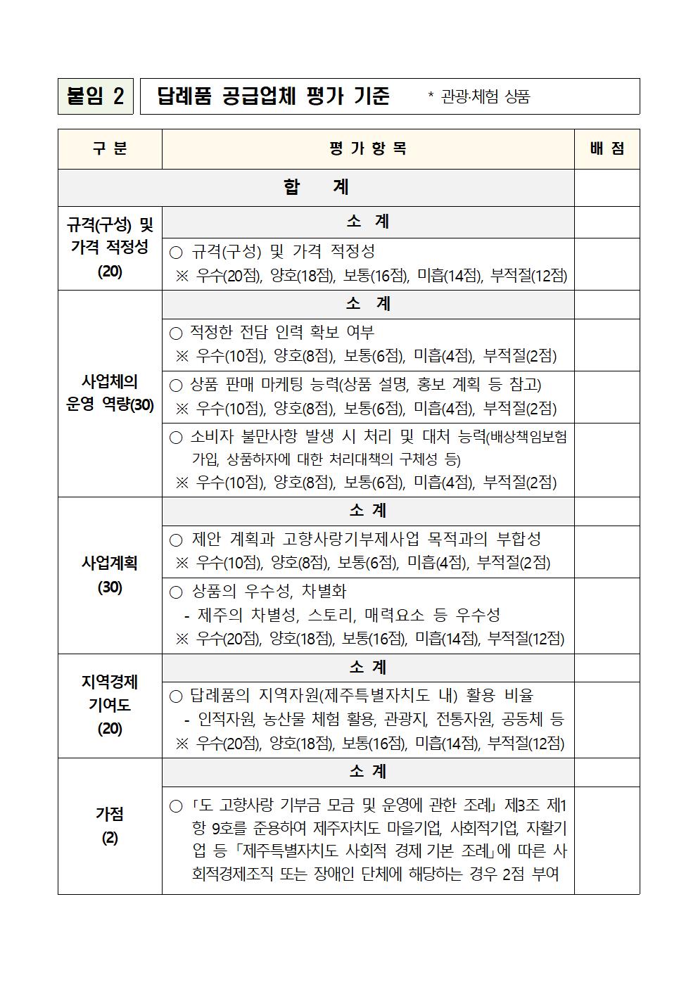 230518 제주특별자치도 고향사랑기부제 답례품 공급업체 모집 공고(2차)008