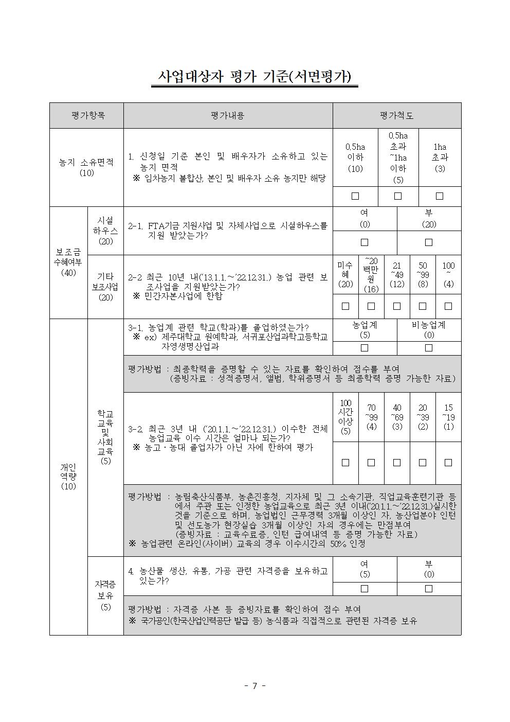 2023년 청년농업인 육성 챌린지 지원사업 추진계획007