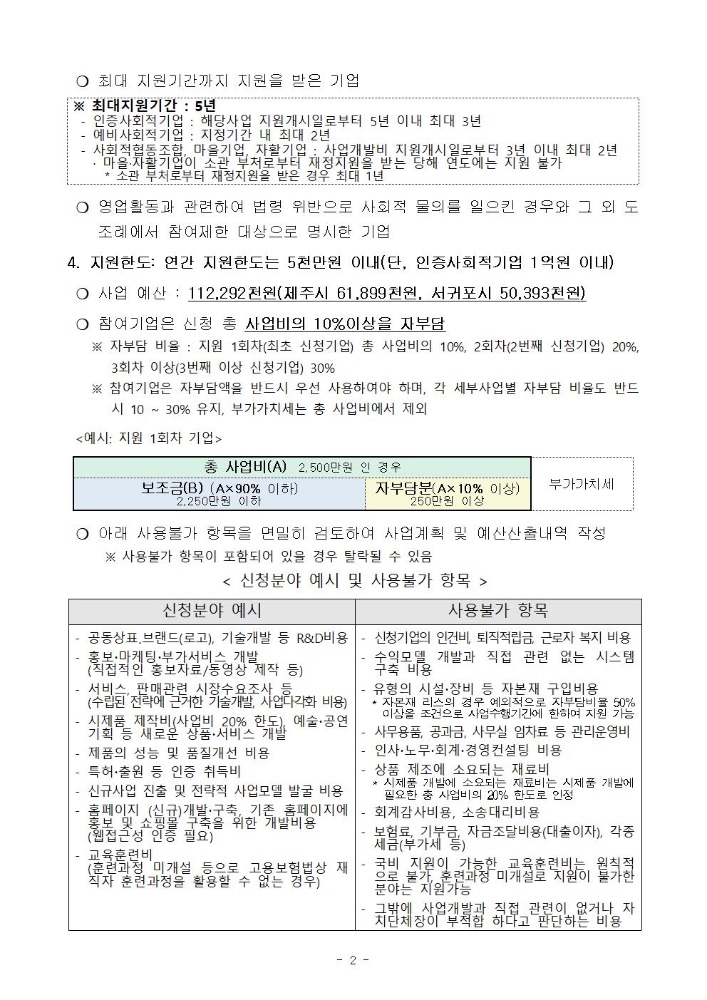 2023년 제2차 사회적경제기업 사업개발비 지원사업 공고안(최종)002