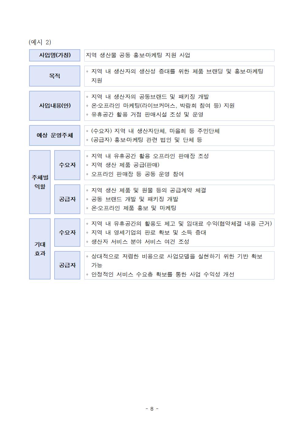 읍면동 서비스 개선 사업(생산자서비스) 공고문(안)008