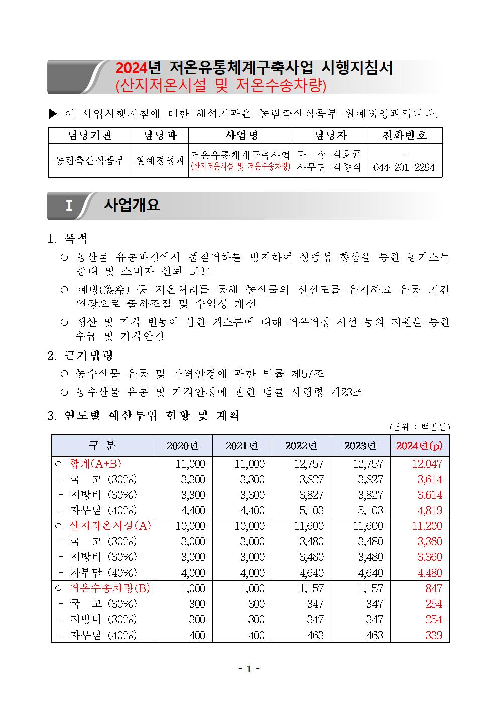 2024년 저온유통체계구축사업 시행지침001