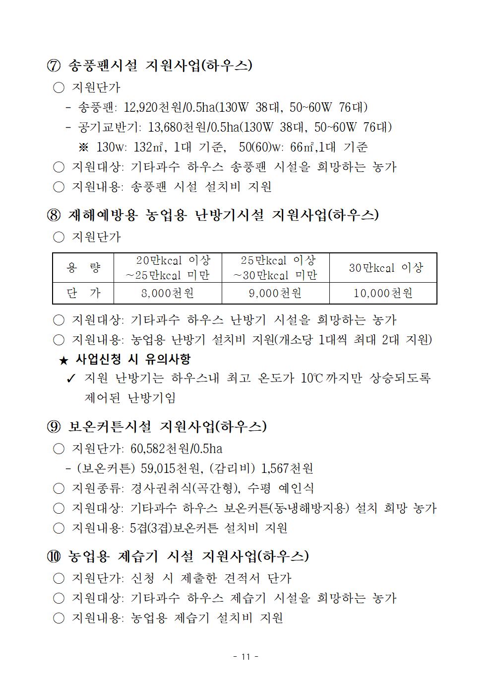 2024년 기타과수 고품질 생산기반시설 지원사업 추진계획011