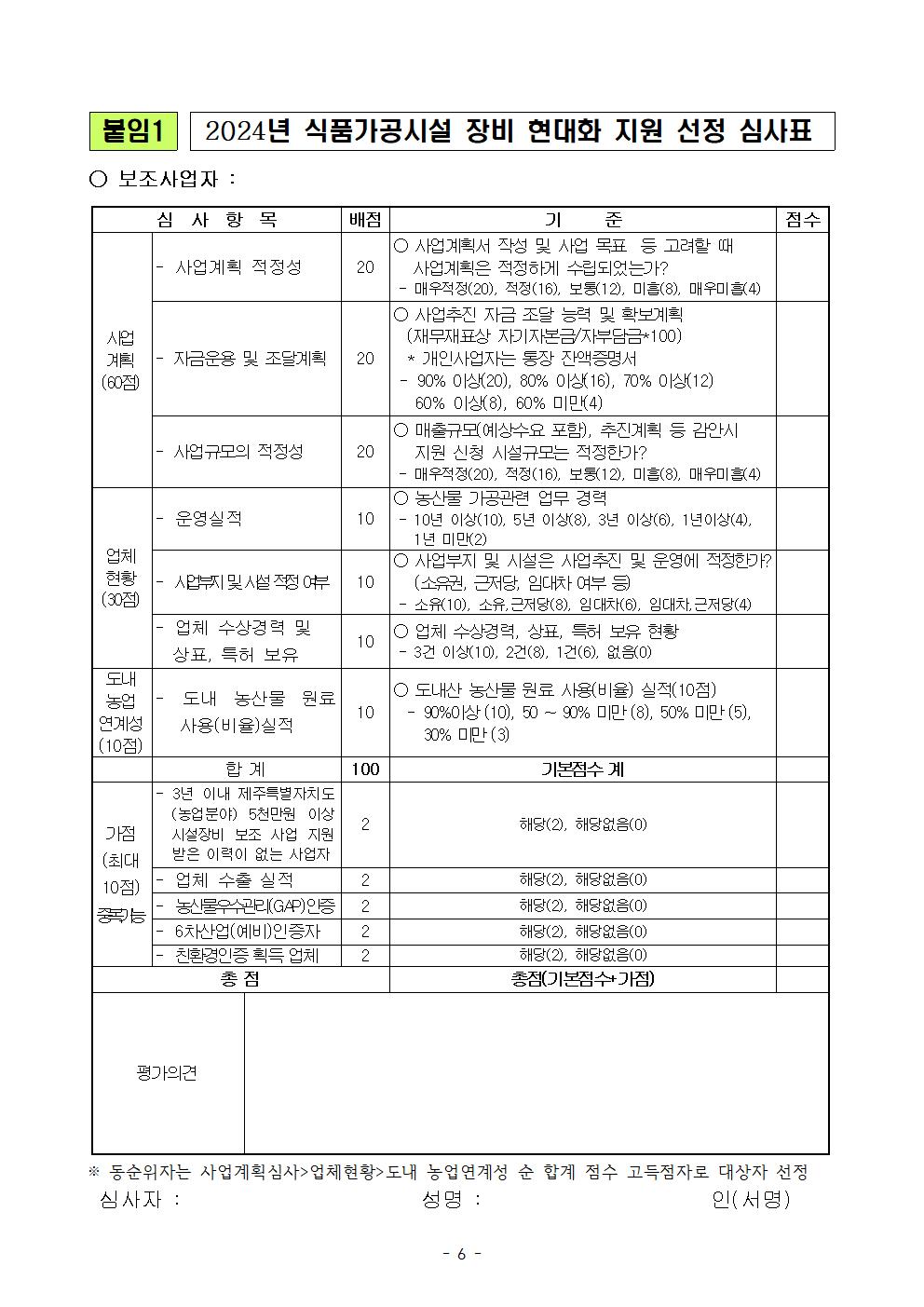 2024 식품가공시설 장비 현대화 지원사업 지원계획(최종 공고)006