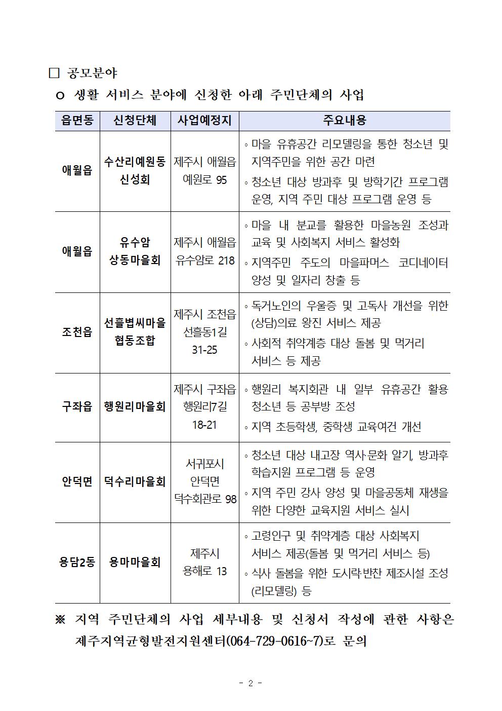 2024년 읍면동 서비스 개선 사업(생활 서비스 분야) 참여 법인단체 모집 공고문002