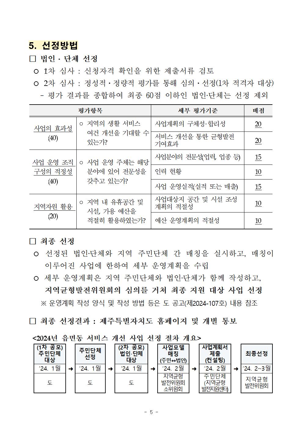 2024년 읍면동 서비스 개선 사업(생활 서비스 분야) 참여 법인단체 모집 공고문005